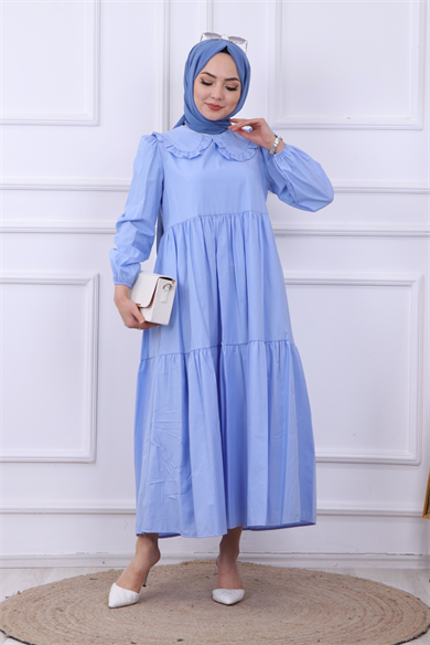 Bebe Yaka Elbise Bebe Mavisi