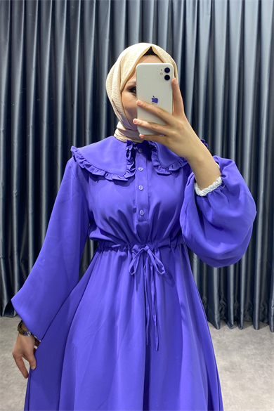 Bebe Yaka Elbise Mor