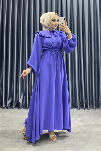 Bebe Yaka Elbise Mor