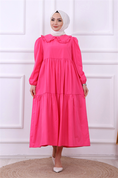 Bebe Yaka Elbise Pembe