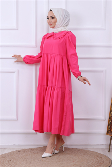 Bebe Yaka Elbise Pembe