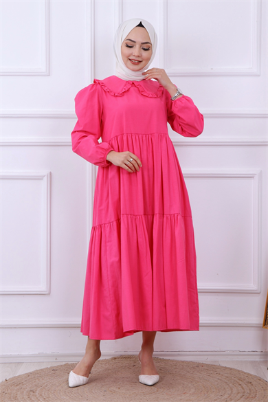 Bebe Yaka Elbise Pembe