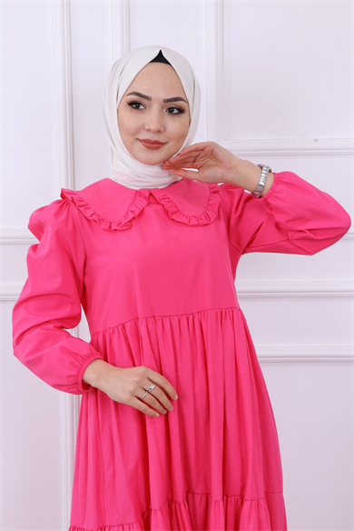 Bebe Yaka Elbise Pembe