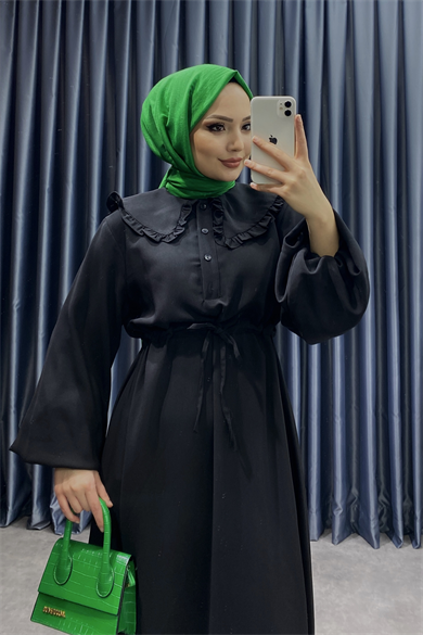 Bebe Yaka Elbise Siyah