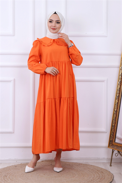 Bebe Yaka Elbise Turuncu