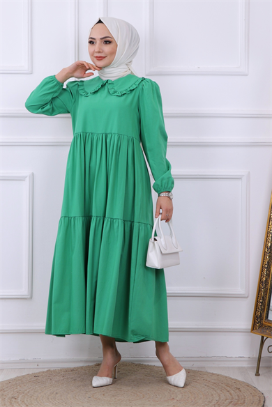 Bebe Yaka Elbise Yeşil