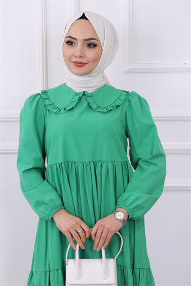 Bebe Yaka Elbise Yeşil