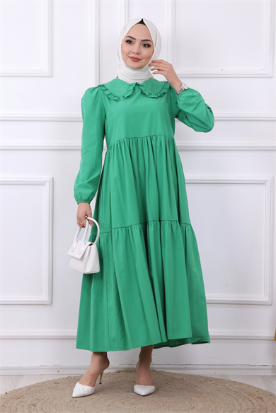 Bebe Yaka Elbise Yeşil