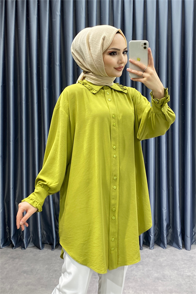 Bebe Yaka Tunik Yağ Yeşili