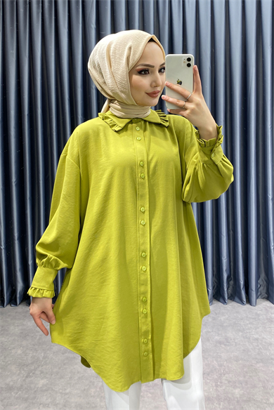 Bebe Yaka Tunik Yağ Yeşili
