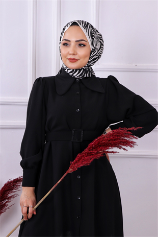 Bebe Yaka  Yanları Asimetrik Kesim Takım Siyah