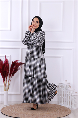 Belden Bağcıklı Elbise Siyah