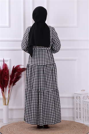 Belden Bağcıklı Elbise Siyah