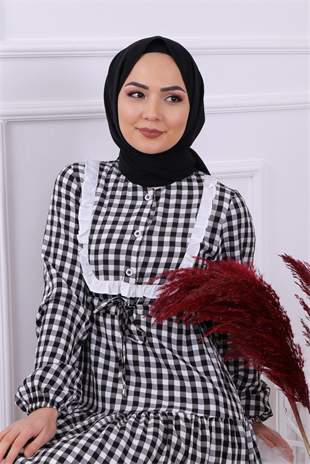 Belden Bağcıklı Elbise Siyah