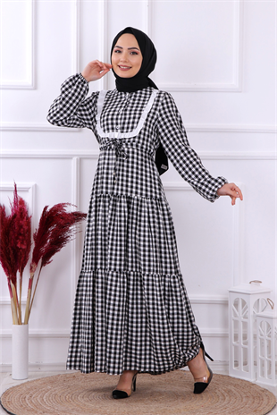 Belden Bağcıklı Elbise Siyah