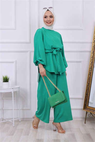 Belden Bağcıklı Kolları Bağlamalı Takım Benetton Yeşili