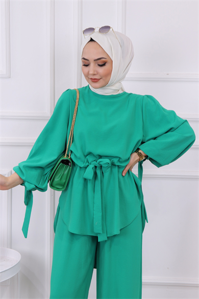 Belden Bağcıklı Kolları Bağlamalı Takım Benetton Yeşili