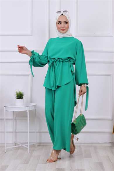 Belden Bağcıklı Kolları Bağlamalı Takım Benetton Yeşili