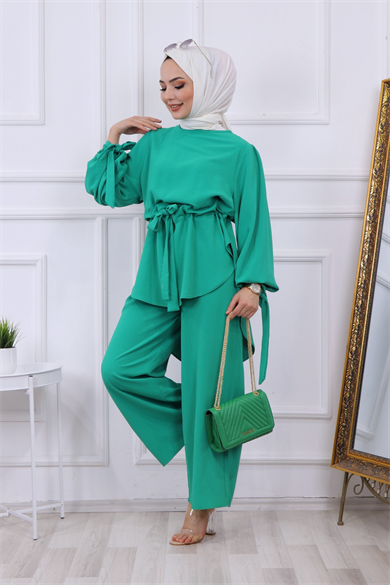 Belden Bağcıklı Kolları Bağlamalı Takım Benetton Yeşili