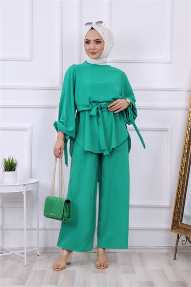 Belden Bağcıklı Kolları Bağlamalı Takım Benetton Yeşili