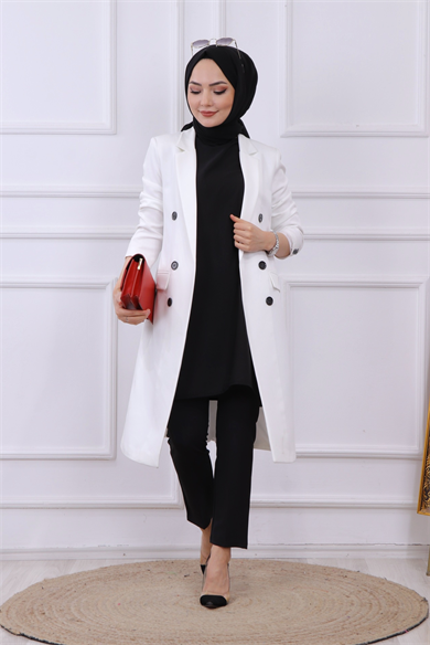 Blazer Ceket Beyaz