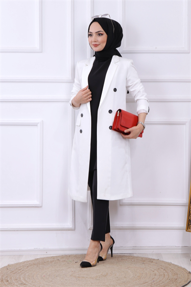 Blazer Ceket Beyaz
