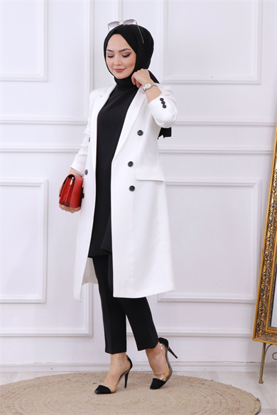Blazer Ceket Beyaz