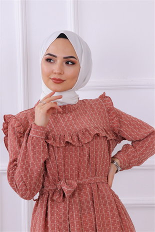 Brc Ponpon Detaylı Tunik Gül Kurusu