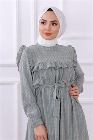 Brc Ponpon Detaylı Tunik Yeşil