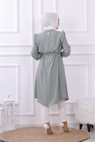 Brc Ponpon Detaylı Tunik Yeşil
