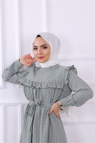 Brc Ponpon Detaylı Tunik Yeşil
