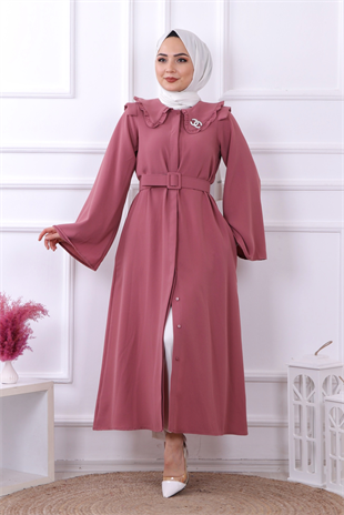 Bronş Detaylı Elbise 