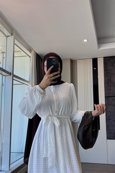 İçi Uzun Kol Seyyar Astarlı İkili Takım Elbise - Beyaz