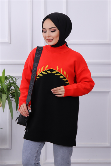 Çalıkuşu Tunik Kırmızı-Siyah