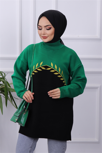 Çalıkuşu Tunik Yeşil-Siyah