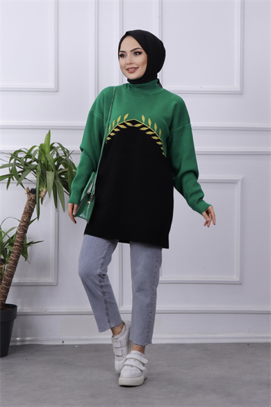 Çalıkuşu Tunik Yeşil-Siyah