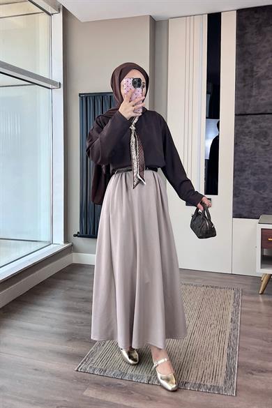 Fularlı Sweat kahverengi 