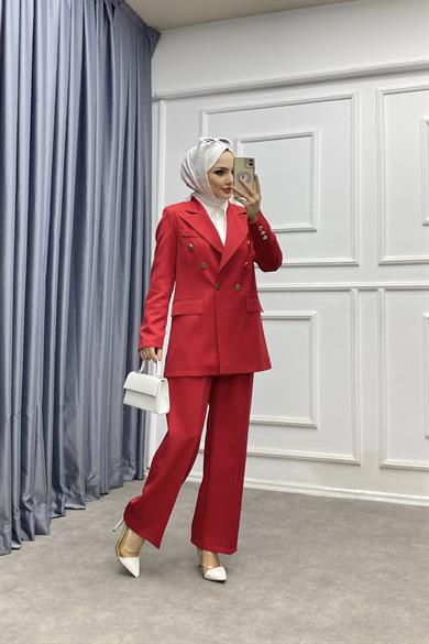 Ceketli Takım Kırmızı