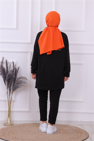 Cep Detaylı Sweat Siyah