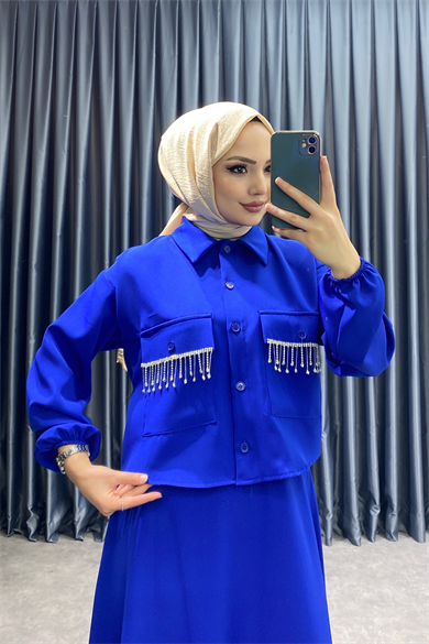 Cepleri Taşlı Takım Saks