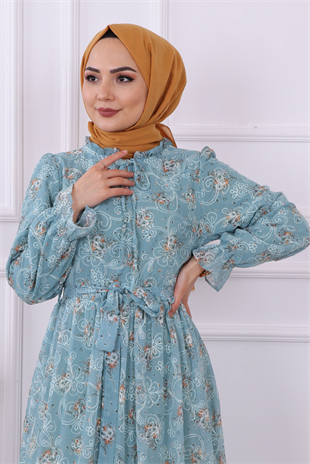 Çiçek Desenli Elbise 