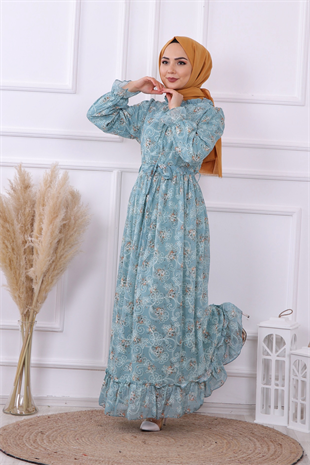 Çiçek Desenli Elbise 