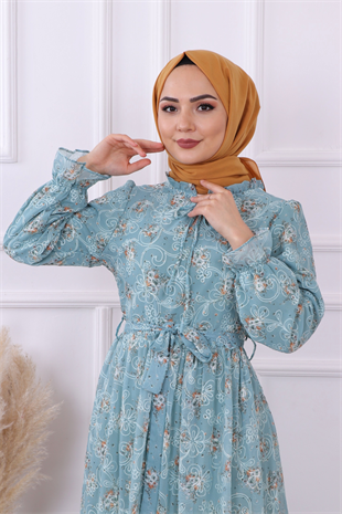 Çiçek Desenli Elbise 