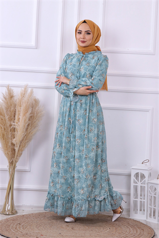 Çiçek Desenli Elbise 