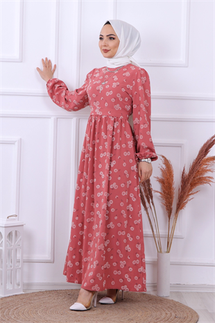 Çiçek Desenli Elbise 