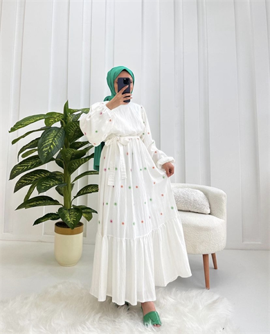 Çiçek Nakışlı  Elbise