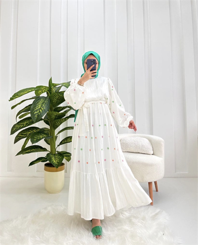 Çiçek Nakışlı  Elbise