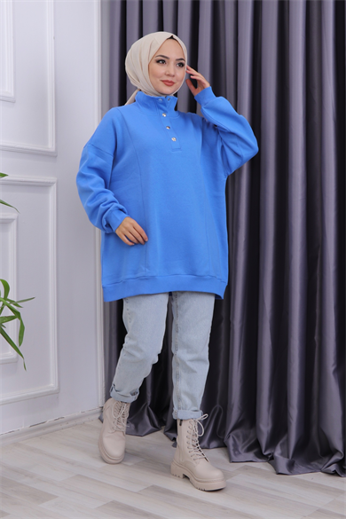 Çıtçıt Detay Sweat Mavi