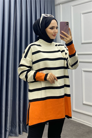 Çizgili Triko Tunik