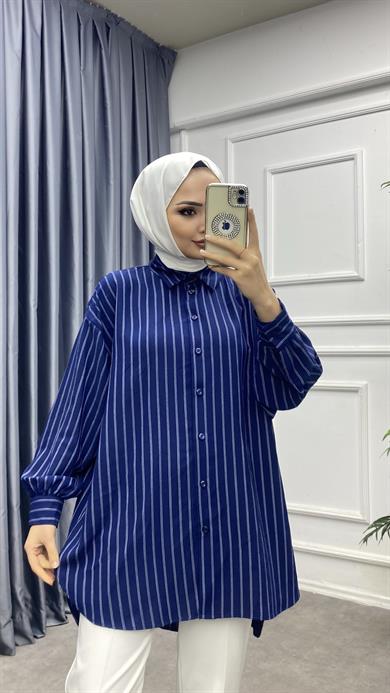 Çizgili Tunik Lacivert 